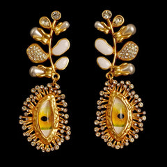 Retro Devil's Eye Nose Mouth Earrings Oil Drip for Women Jewelry Heavry Metal 2024 New Europe High Quality Eegant Gifts