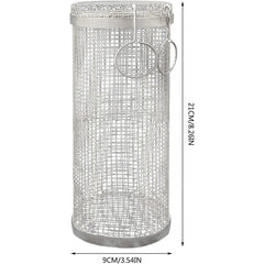 Rolling Grilling Basket Metal BBQ Barbecue Basket Net Portable Outdoor Camping Barbecue Rack Kitchen Gadgets