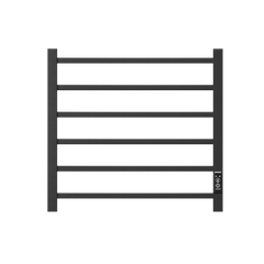 Towel Warmer 6 Bar Electric Heated Towel Rack Wall Mount Plug-in/Bath Towel Heater Matt-Black - Timer