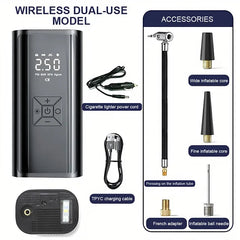 6000mAh Portable Car Air Compressor 12V 150PSI Electric Cordless Tire Inflator Pump for Motorcycle Bicycle Boat AUTO Tyre Balls