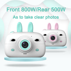 New Children's Camera Rabbit Ears Cartoon Mini Small SLR HD Screen Dual Lens Digital Camera Gift For Children