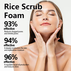 Rice Scrub Foam, Deeply Clean Firming Pores Repair Facial Dull Skin Shine White Face