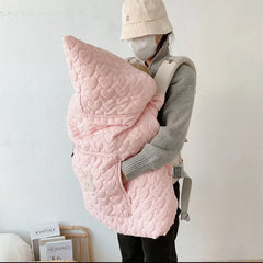 Winter Stroller Blanket Fleece Warm Baby Blanket Newborn Swaddle Infant Accessory Quilted Windproof Cloak Strap Wrap Quilt Cover