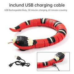 USB Rechargeable Interactive Cat Toy with Smart Sensing, an Automatic Electronic Snake for Kittens' Indoor Play.