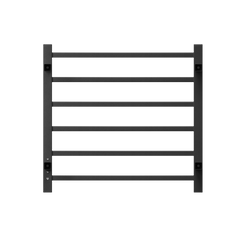 Towel Warmer 6 Bar Electric Heated Towel Rack Wall Mount Plug-in/Bath Towel Heater Matt-Black - Timer