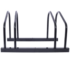 2 bicycle parking racks 22-28 inch wheel supports, maximum tire width 2.15 inches, black painted