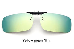 Cool Polarized Mirrored UV400 Lens Clips On Sunglasses Driving Night Vision Lens Sun Glasses Male Anti-UVA For Men Women