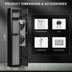 5 gun safes with 3 pistol pockets, quick access biometric adjustable heavy-duty gun rack mounted gun safes