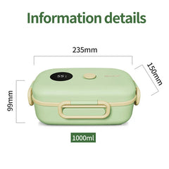 New Smart LCD Temperature Digital Display Insulated Lunch Box Portable Electric Lunch Box Lunch Box Suitable for Outdoor Travel