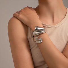 Metal style temperament niche versatile bracelet Bracelet irregular opening bracelet