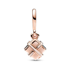 Pan Jiazhu Rose Gold Openable Birthday Gift Box Pendant Bow Ribbon Cute Gift Accessories