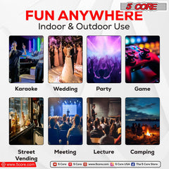 5Core 10 inch PA Portable Bluetooth Party Speaker Karaoke Boombox + 2 Wireless Mics
