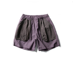 Color Block Pocket Short Length Men's Summer Casual Loose Street Trendy Ins Elastic Waist Sports Shorts
