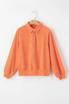 Half Snap Long Sleeve Sweatshirt