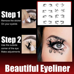 Halloween Eyeliner Patch, Scary Fashion Party Makeup Kit Bat Spider Decorative Eyeliner Eyeshadow Patch