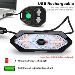 Bike Turn Signal Light Remote Control Bicycle Direction Indicator MTB LED Rear Rechargeable Steering Taillight with Horn