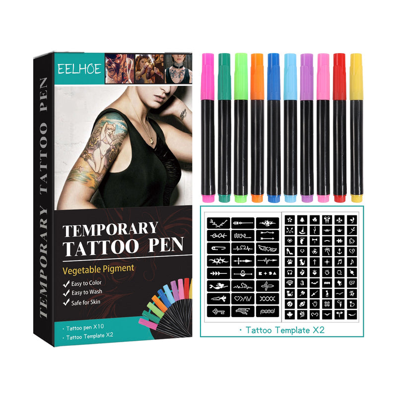 Temporary Tattoo Pen, Face Arm Body Multi-Color Painting DIY Makeup Graffiti Decoration Tattoo Pen