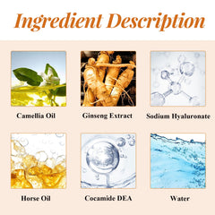 Horse Oil Shampoo Deep Cleaning Scalp Dandruff Control Oil Control Fluffy Hair Moisturizing Hair Care