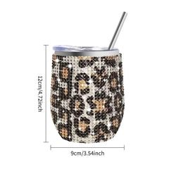 12oz Diamond Wine Tumbler With Sealed Lid Vacuum Thermo Beer Mug Cup Stainless Steel Mug Cup Champagne Party Bridemaid Gift