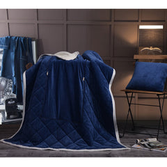 2 in 1 Flannel Cushion Blanket car sofa lumbar throw pillow air conditioning blanket foldable patchwork quilt blanket Bedding