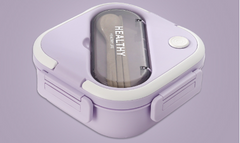 Japanese style simple sealed square single layer compartment lunch box