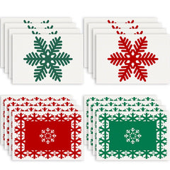 Christmas snowflake print placemat Christmas party decoration table mat living room dining table insulation mat
