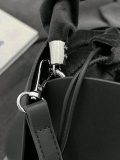 PU Leather Drawstring Bucket Bag
