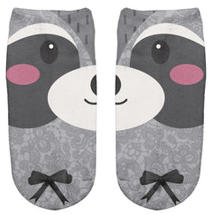 Thin 3D Digital Animal Printed Women's Socks Shallow Socks Adult Invisible Socks