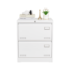 Horizontal file cabinet, 2 drawers, white file cabinet with lock, metal file cabinet with lock, 3 drawers, legal office cabinet