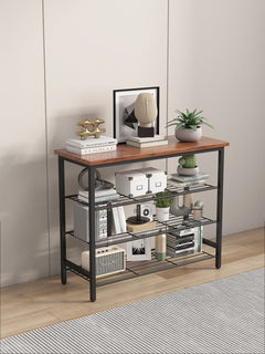 DN 4-Tier Metal Shoe Rack, Modern Multifunctional Shoe Storage Shelf with MDF Top Board, 1 pc per carton