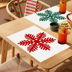 Christmas snowflake print placemat Christmas party decoration table mat living room dining table insulation mat