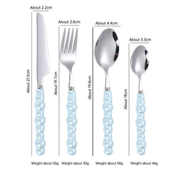 304 stainless steel knife and fork spoon creative pearl ceramic handle tableware western steak knife and fork dessert spoon