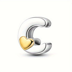 Copper Plated Silver English Letter Pendant Bead Bracelet Necklace Diy
