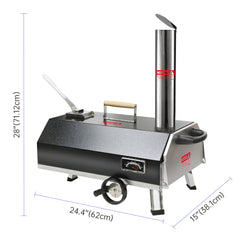 Semi-Automatic Black 12 Outdoor Pizza Oven Portable Wood Fired Pizza Oven Outdoor