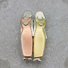 2/3/4/5/6 Sisters Pin Best Friends Pin Sisterhood Brooch Tricolor Brooch Handmand Christmas New Year Gift Durable Metal Brooches