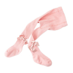 Spring And Autumn New Children's Pantyhose Bow Cotton White Baby Socks Medium Thick Foreign Girl Leggings