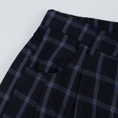Street Trend Retro Plaid Casual Pants Men's Sportswear High Street Vibe Loose Plaid Wide Leg Straight Trousers