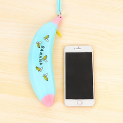 Simple Banana Green Onion Student Pencil Bag Super Cute Silicone Large Capacity Female Pencil Case Purse