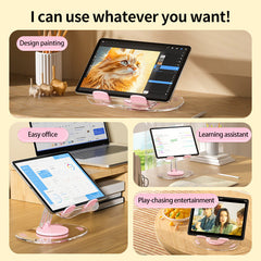 Multi functional adjustable lifting creative mobile phone support stand, desktop live streaming 360 ° rotating tablet stand, universal