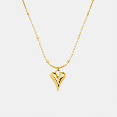 Fashionable and minimalist heart-shaped necklace with titanium steel plated 18K real gold necklace