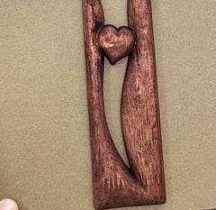 Three-dimensional wooden red heart cross love ornaments to commemorate relatives' tombstone inserts crucifix inserts