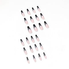 Black French Flame Wear Nail Finished False Nail Nail Patch Nail Patch Fake Nail
