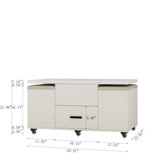 Modern lift coffee table, living room with 4 chairs, expandable 1 hidden storage space+2 drawers, folding dining table