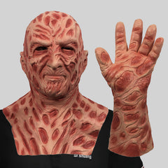 Freddy horror mask, full face headgear, makeup ball, scary demon, funny face, Halloween party, parody props
