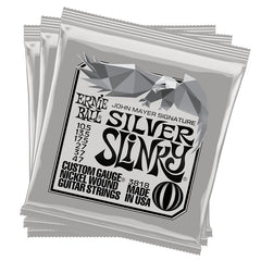 Ernie Ball John Mayer Silver Slinky Nickel Wound Electric Guitar Strings 3-Pack Tin - 10.5-47 Gauge