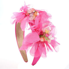 Fashionable handmade fabric crystal flower headband