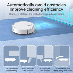 **3-in-1 Sweeping Robot: USB Charging, 1000Pa Suction, Auto-Clean for Pet Hair, Carpets & Floors**