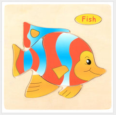 3D Puzzle Wooden Toys For Children Cartoon Animal Vehicle Wood Jigsaw Kids Baby Early Educational Learning Toy #L505