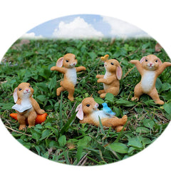 Cute Little Rabbit Plugin Resin Animal Decoration Courtyard Garden