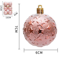 Christmas 6cm Decorative Ball with Starry Sky Relief, Christmas Electroplating Ball Pendant, Venue Decoration Ball